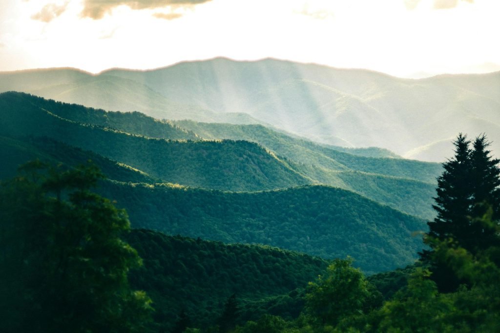 Sunlight over the Blue Ridge Mountains