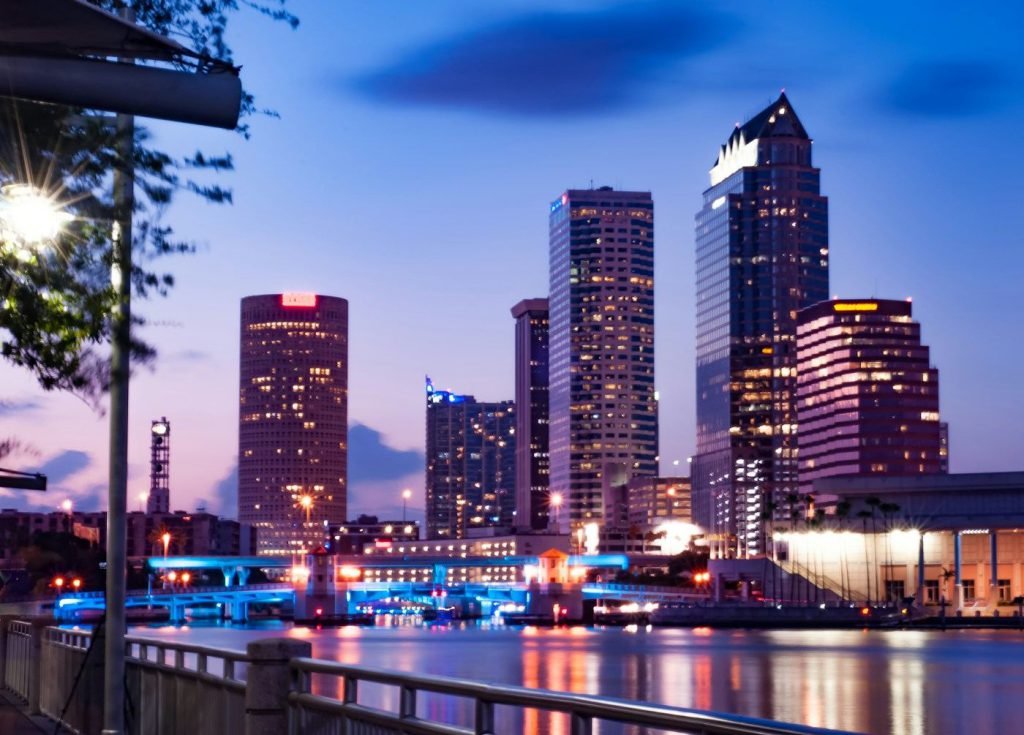 Downtown Tampa at dusk
